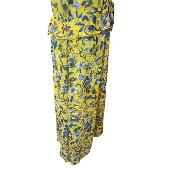 Sam Edelman Sheer Yellow Layered Floral Dress Size 10 - Picture 10 of 16